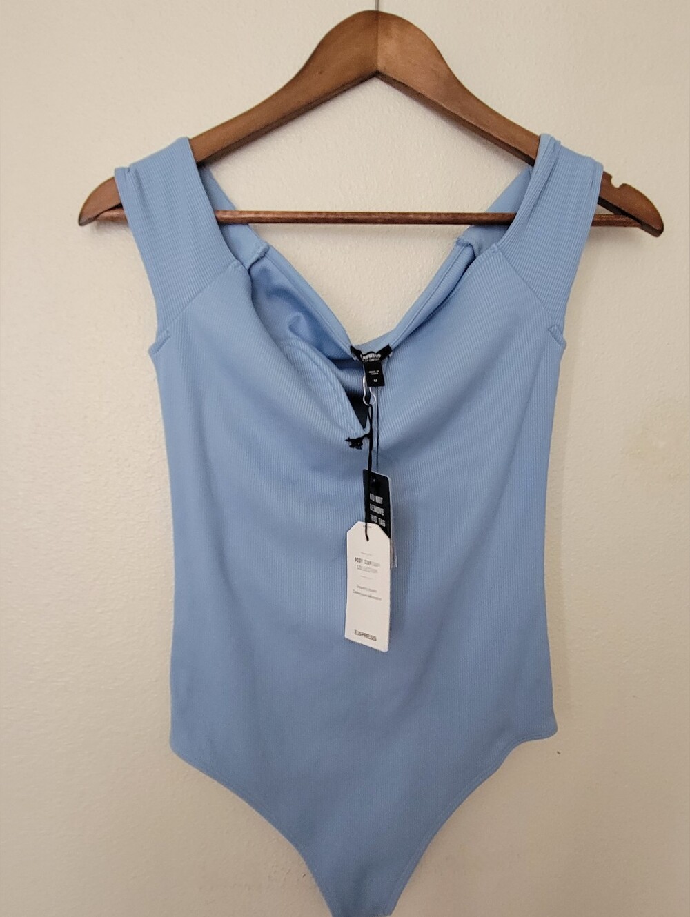 New Express Body Contour ribbed sweetheart neck bodysuit